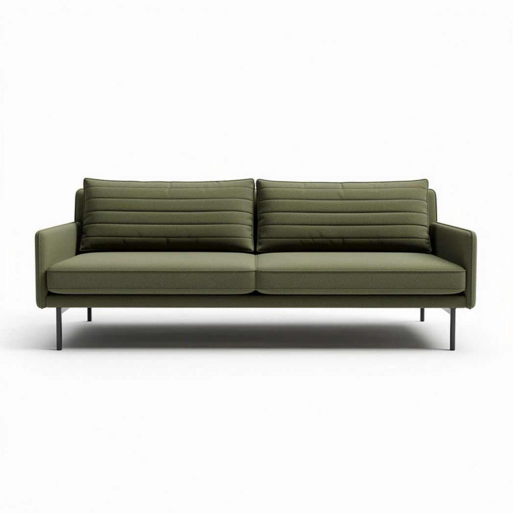 Sofá de tecido verde escuro para sala de estar 200 x 85 x 75cm