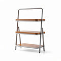 Estante em madeira e metal com três prateleiras 80 x 40 x 120cm