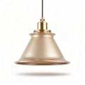 Luminária pendente de metal dourado para ambientes diversos com 25 x 25 x 15cm